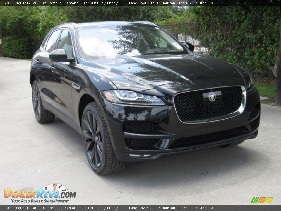 2020 Jaguar F-PACE 30t Portfolio Santorini Black Metallic / Ebony Photo #2
