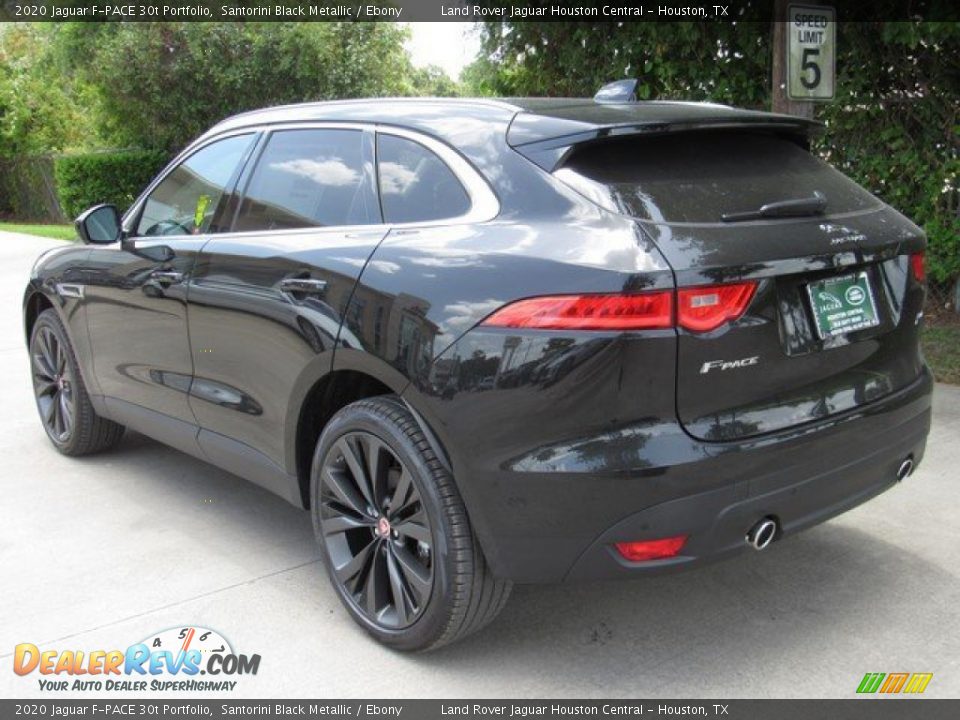 2020 Jaguar F-PACE 30t Portfolio Santorini Black Metallic / Ebony Photo #12
