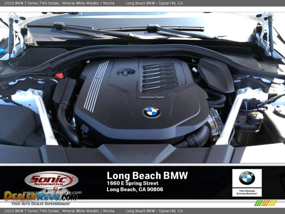 2020 BMW 7 Series 740i Sedan Mineral White Metallic / Mocha Photo #8