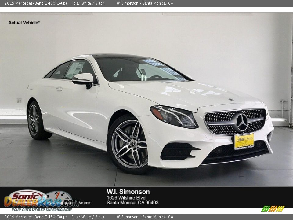 2019 Mercedes-Benz E 450 Coupe Polar White / Black Photo #1