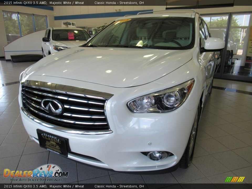 2015 Infiniti QX60 3.5 AWD Majestic White / Wheat Photo #1