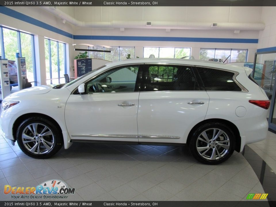 2015 Infiniti QX60 3.5 AWD Majestic White / Wheat Photo #2