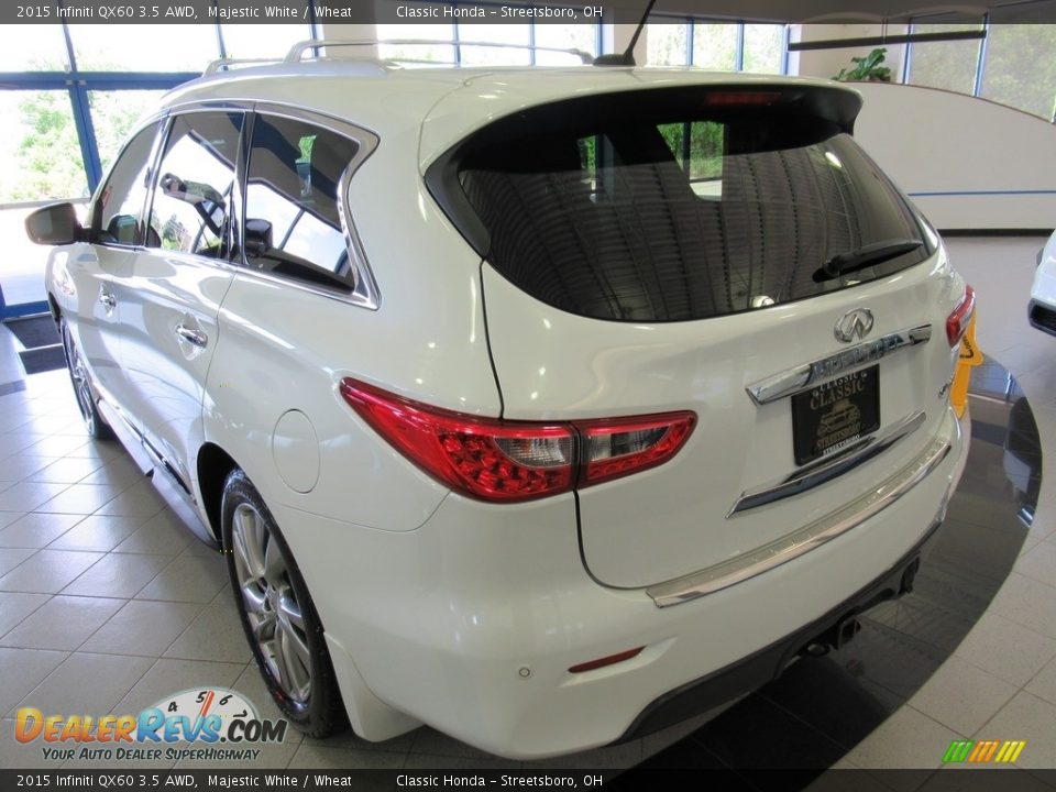 2015 Infiniti QX60 3.5 AWD Majestic White / Wheat Photo #3