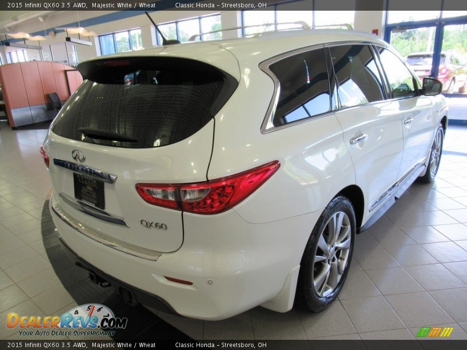 2015 Infiniti QX60 3.5 AWD Majestic White / Wheat Photo #4