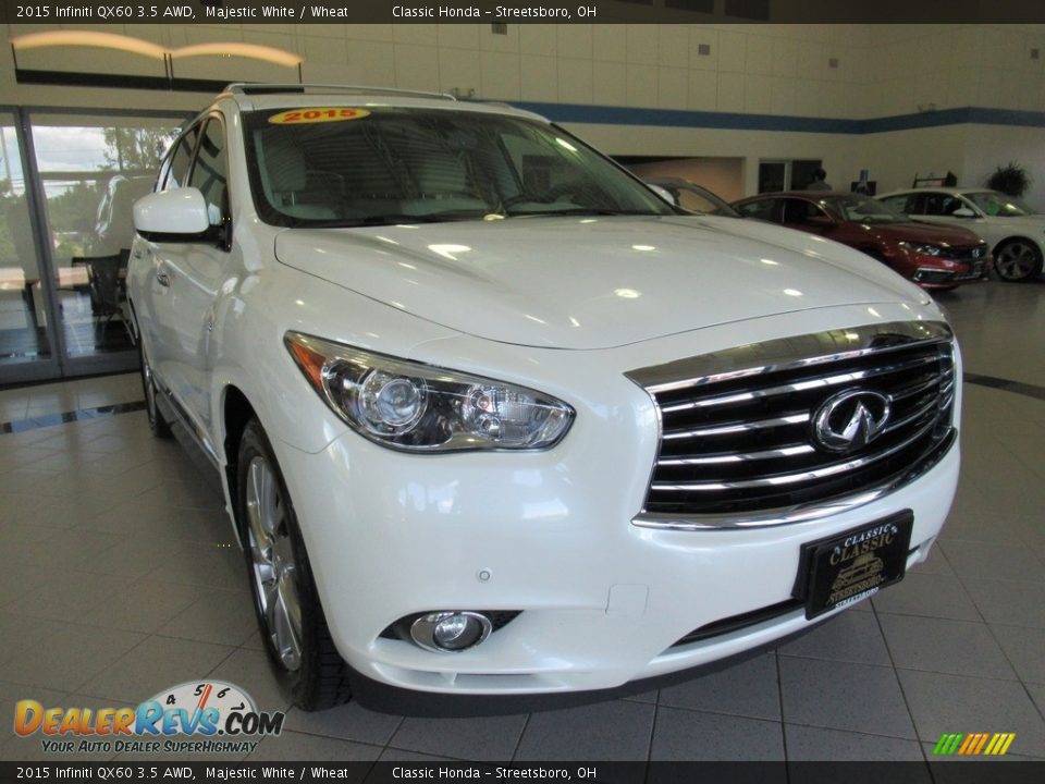 2015 Infiniti QX60 3.5 AWD Majestic White / Wheat Photo #6