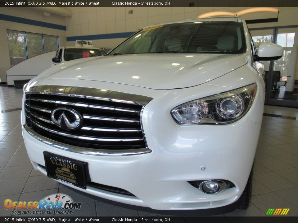 2015 Infiniti QX60 3.5 AWD Majestic White / Wheat Photo #7