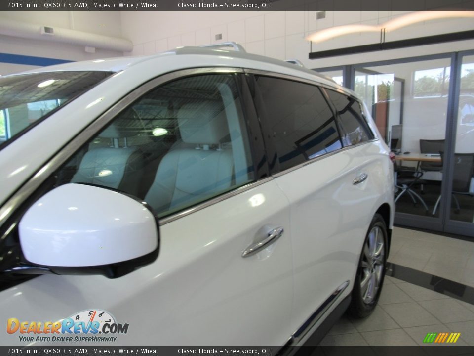 2015 Infiniti QX60 3.5 AWD Majestic White / Wheat Photo #8