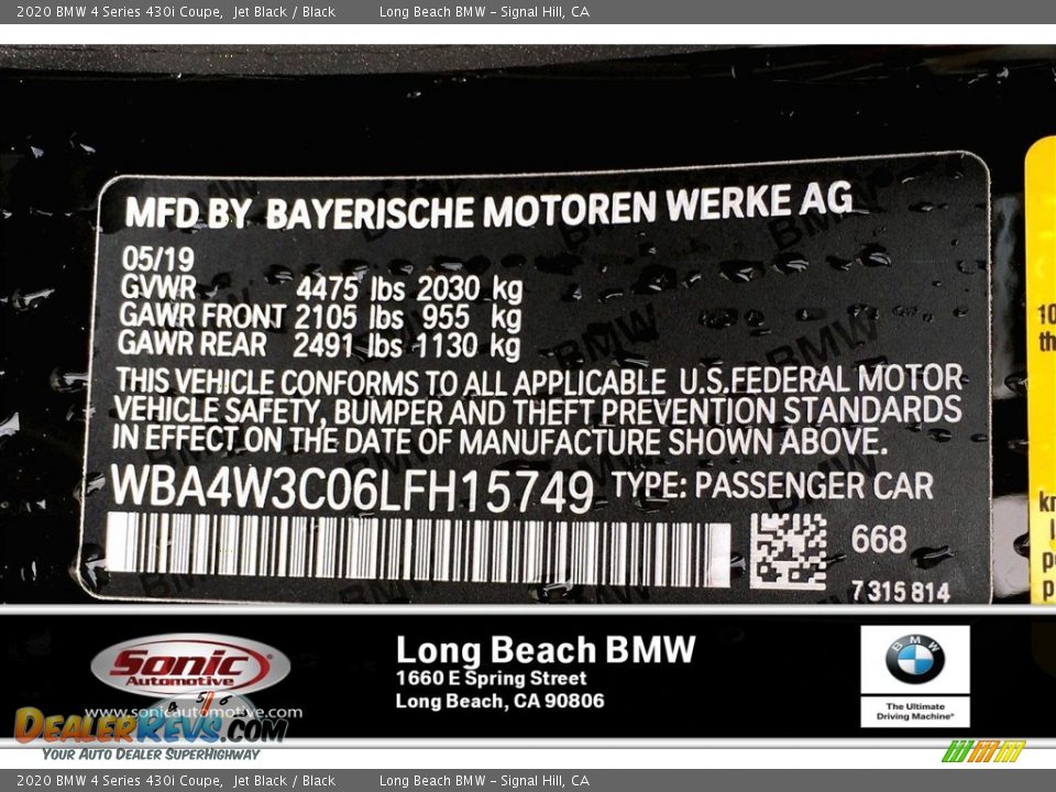 2020 BMW 4 Series 430i Coupe Jet Black / Black Photo #11