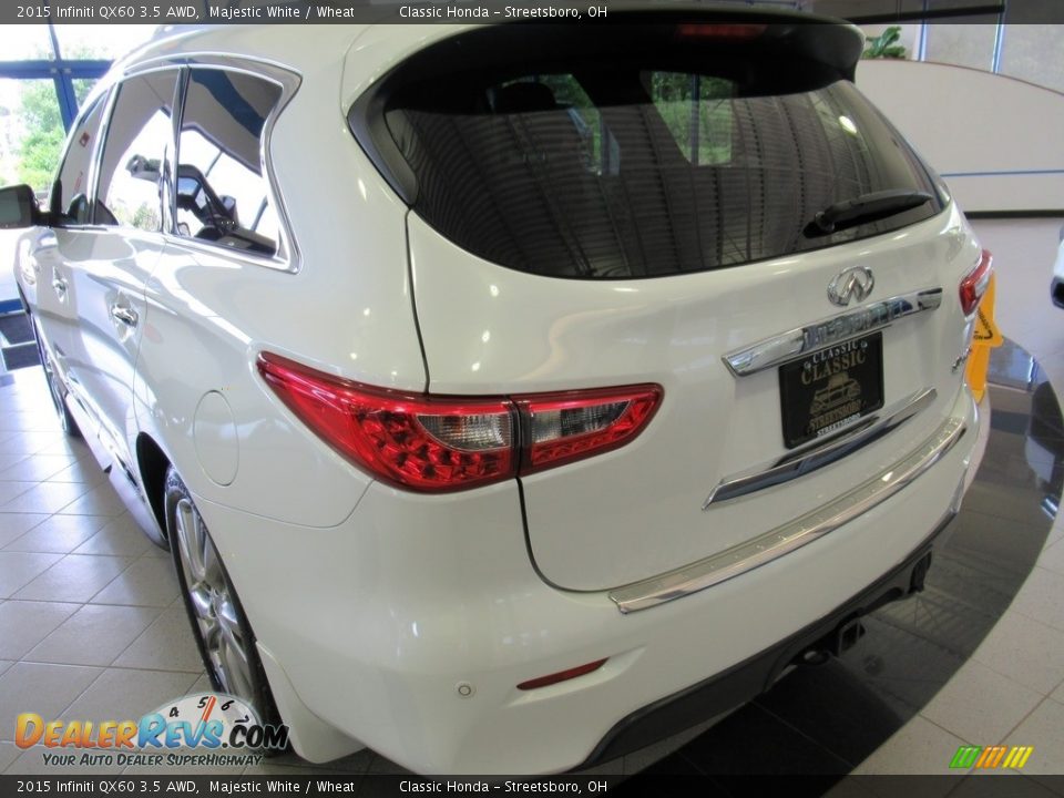 2015 Infiniti QX60 3.5 AWD Majestic White / Wheat Photo #9