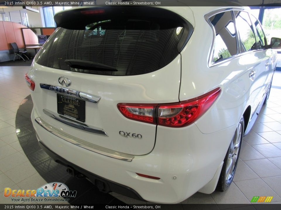 2015 Infiniti QX60 3.5 AWD Majestic White / Wheat Photo #10