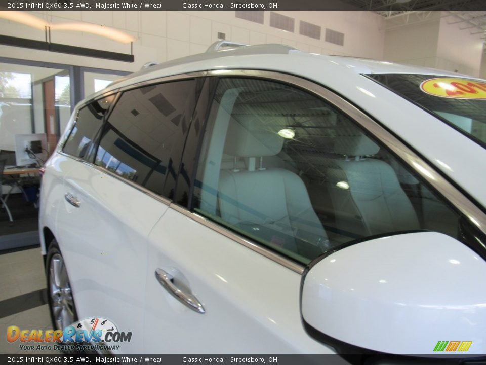 2015 Infiniti QX60 3.5 AWD Majestic White / Wheat Photo #11