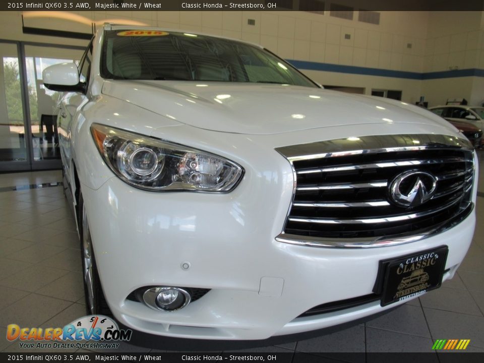 2015 Infiniti QX60 3.5 AWD Majestic White / Wheat Photo #12