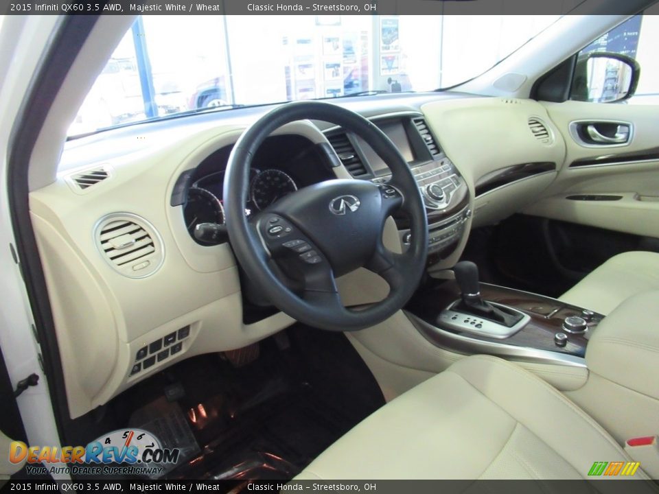 2015 Infiniti QX60 3.5 AWD Majestic White / Wheat Photo #15