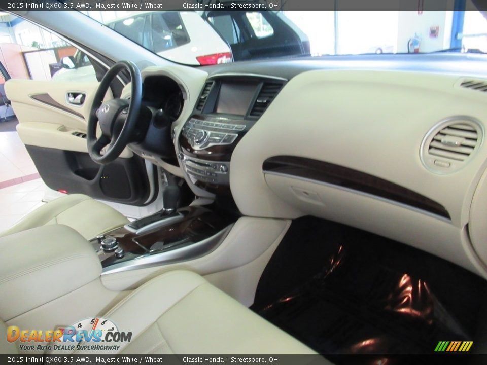 2015 Infiniti QX60 3.5 AWD Majestic White / Wheat Photo #21