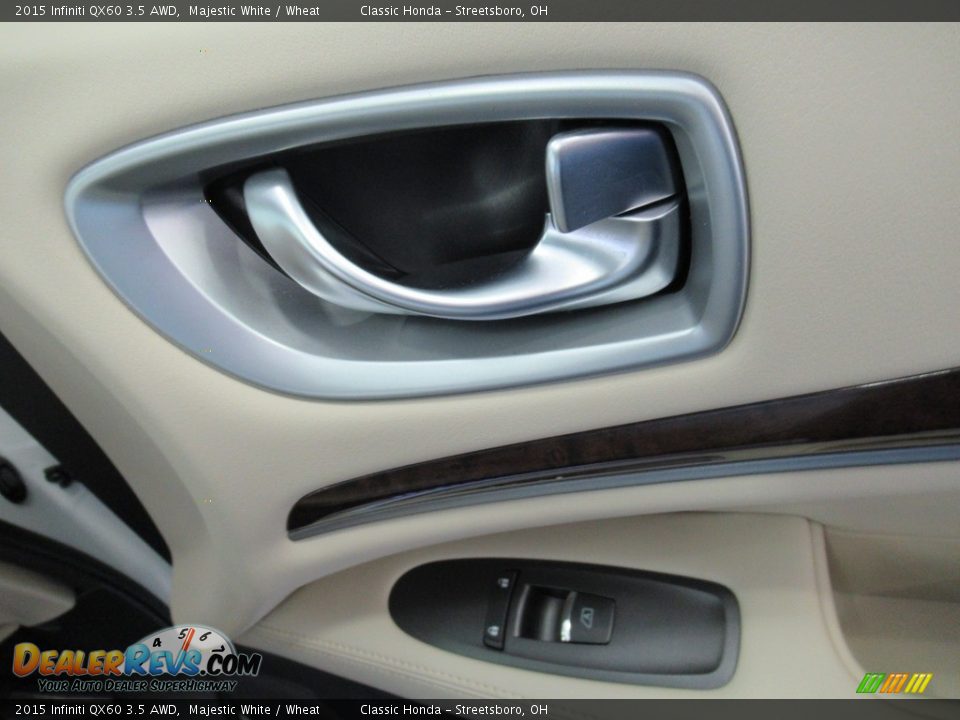 2015 Infiniti QX60 3.5 AWD Majestic White / Wheat Photo #22