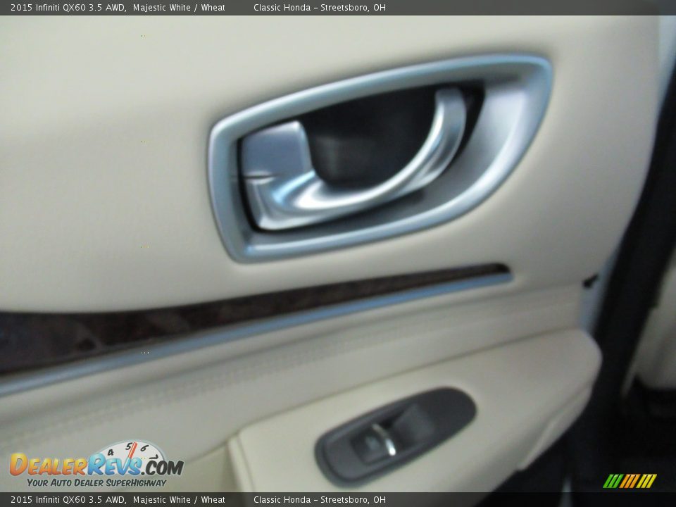 2015 Infiniti QX60 3.5 AWD Majestic White / Wheat Photo #23