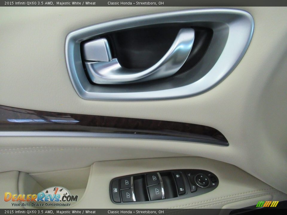 2015 Infiniti QX60 3.5 AWD Majestic White / Wheat Photo #24