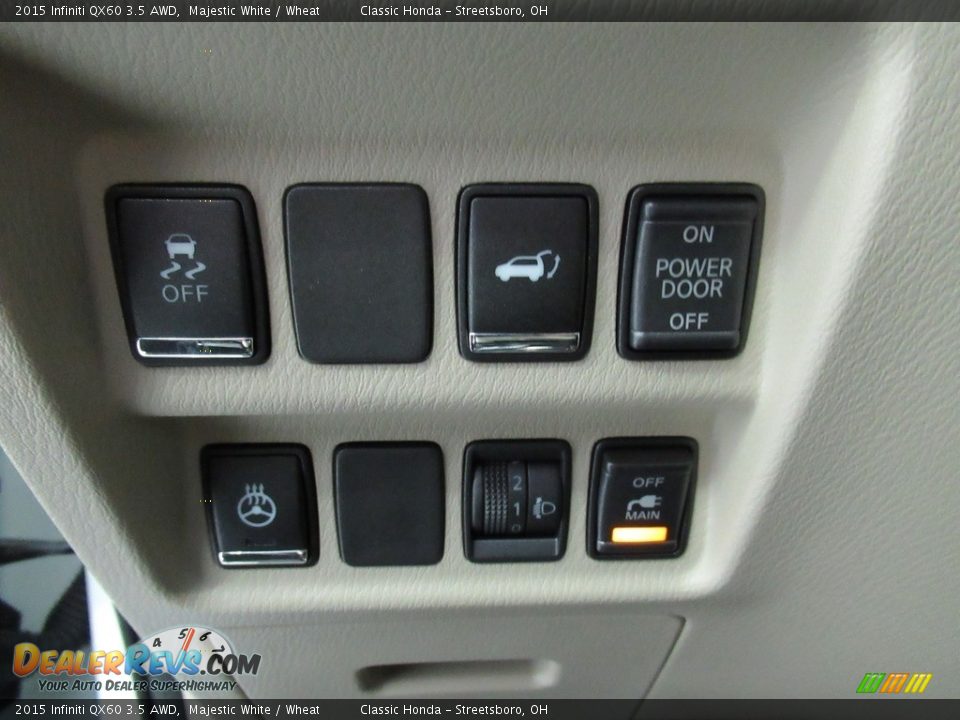 2015 Infiniti QX60 3.5 AWD Majestic White / Wheat Photo #35