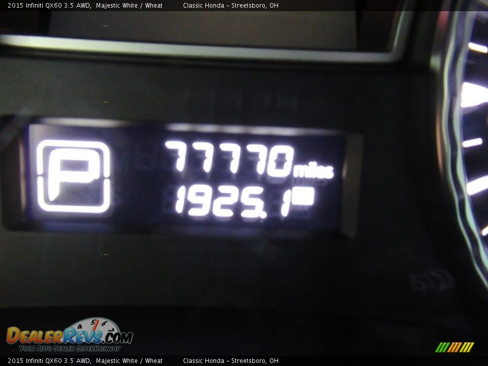 2015 Infiniti QX60 3.5 AWD Majestic White / Wheat Photo #36