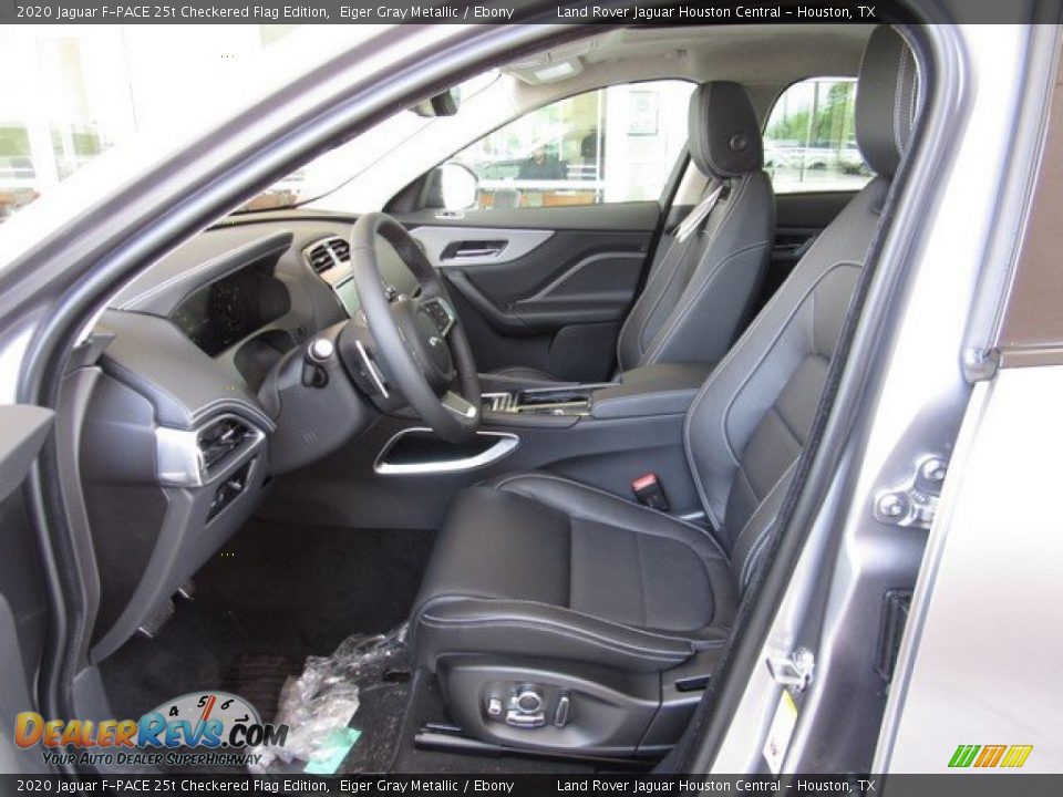 Ebony Interior - 2020 Jaguar F-PACE 25t Checkered Flag Edition Photo #3