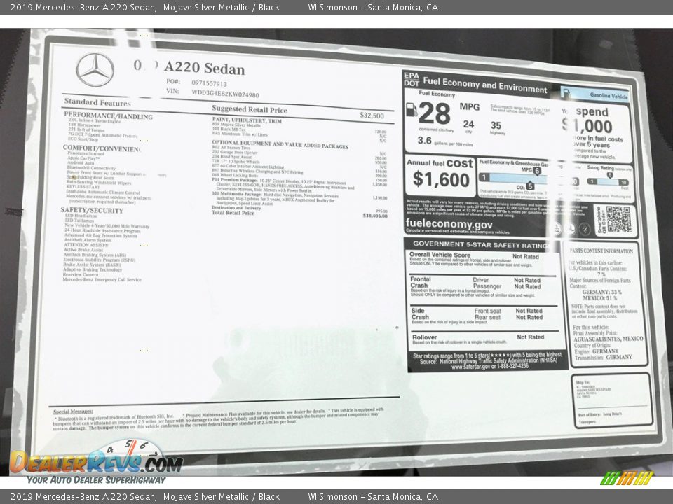 2019 Mercedes-Benz A 220 Sedan Mojave Silver Metallic / Black Photo #10