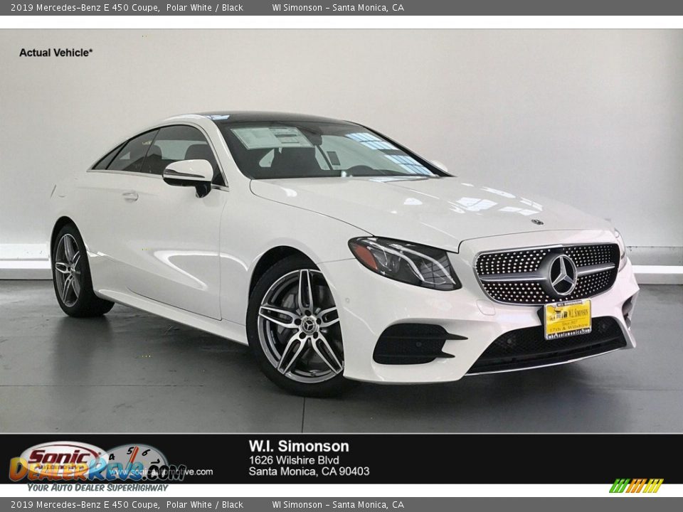 2019 Mercedes-Benz E 450 Coupe Polar White / Black Photo #1