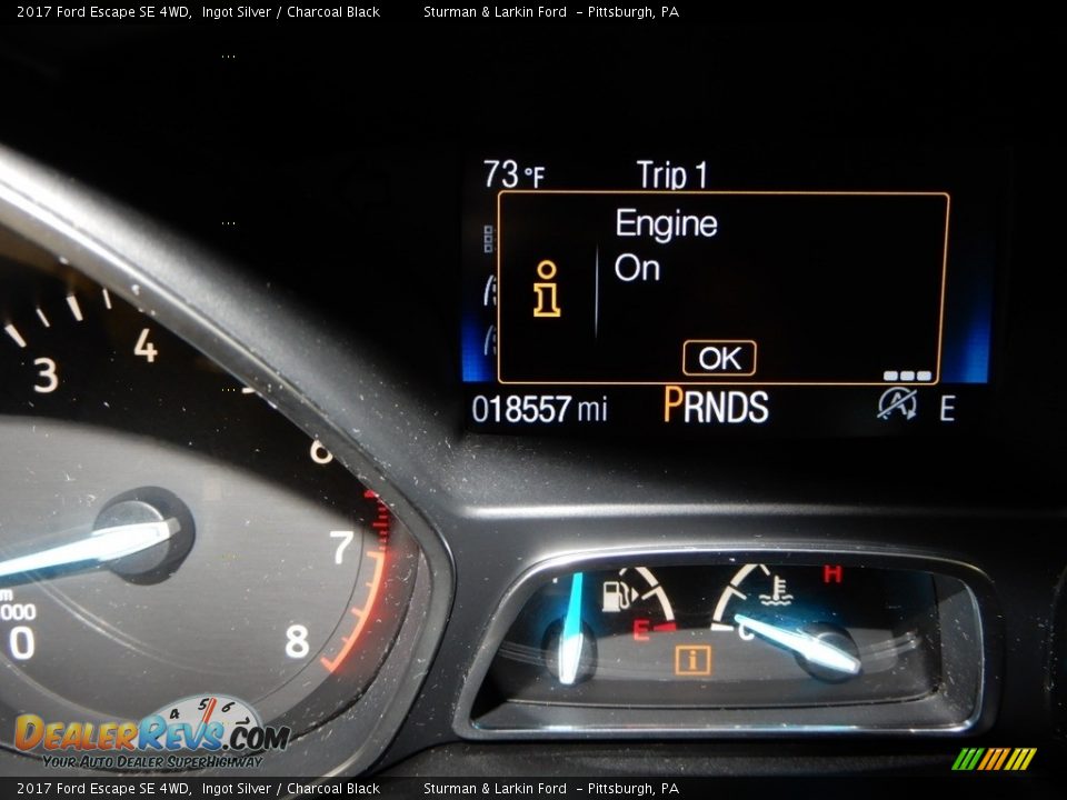2017 Ford Escape SE 4WD Ingot Silver / Charcoal Black Photo #25
