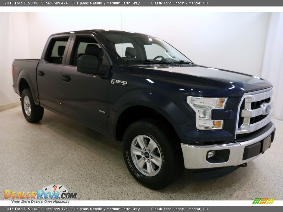 2015 Ford F150 XLT SuperCrew 4x4 Blue Jeans Metallic / Medium Earth Gray Photo #1