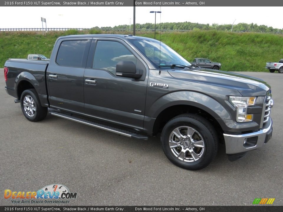 2016 Ford F150 XLT SuperCrew Shadow Black / Medium Earth Gray Photo #2