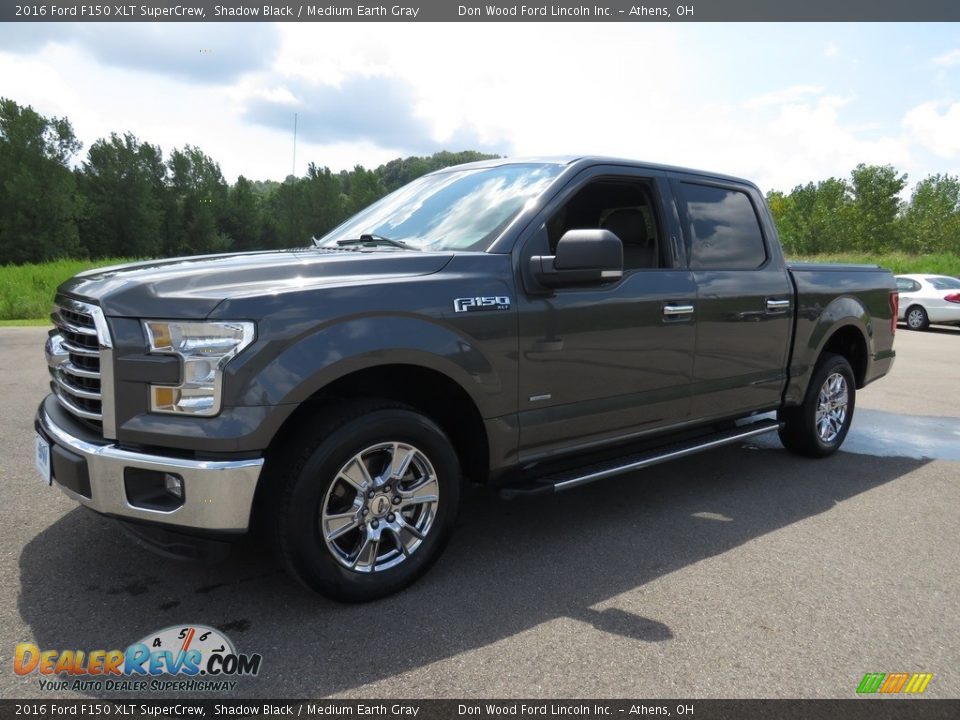 2016 Ford F150 XLT SuperCrew Shadow Black / Medium Earth Gray Photo #7