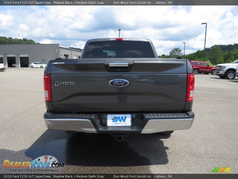 2016 Ford F150 XLT SuperCrew Shadow Black / Medium Earth Gray Photo #11