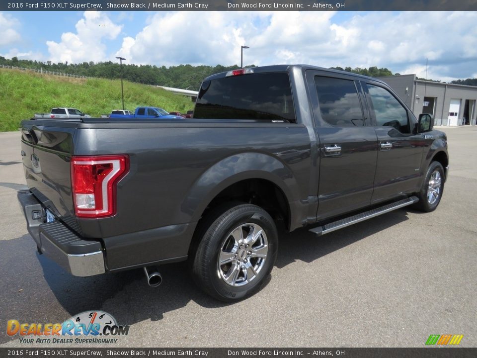 2016 Ford F150 XLT SuperCrew Shadow Black / Medium Earth Gray Photo #14