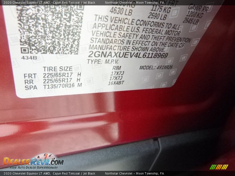 2020 Chevrolet Equinox LT AWD Cajun Red Tintcoat / Jet Black Photo #16