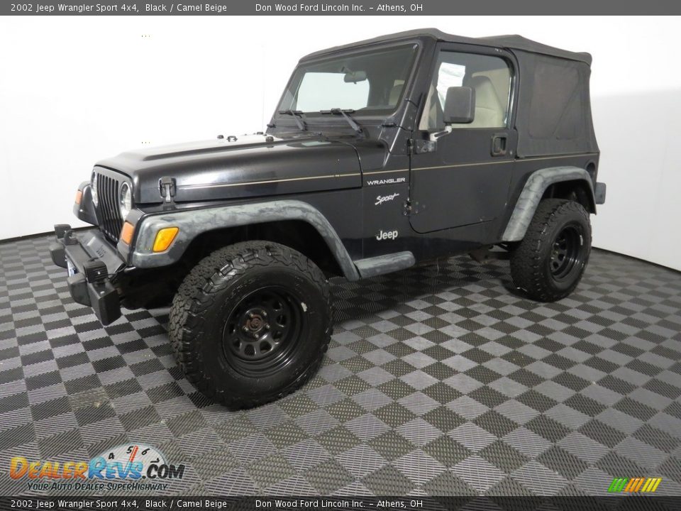 2002 Jeep Wrangler Sport 4x4 Black / Camel Beige Photo #7