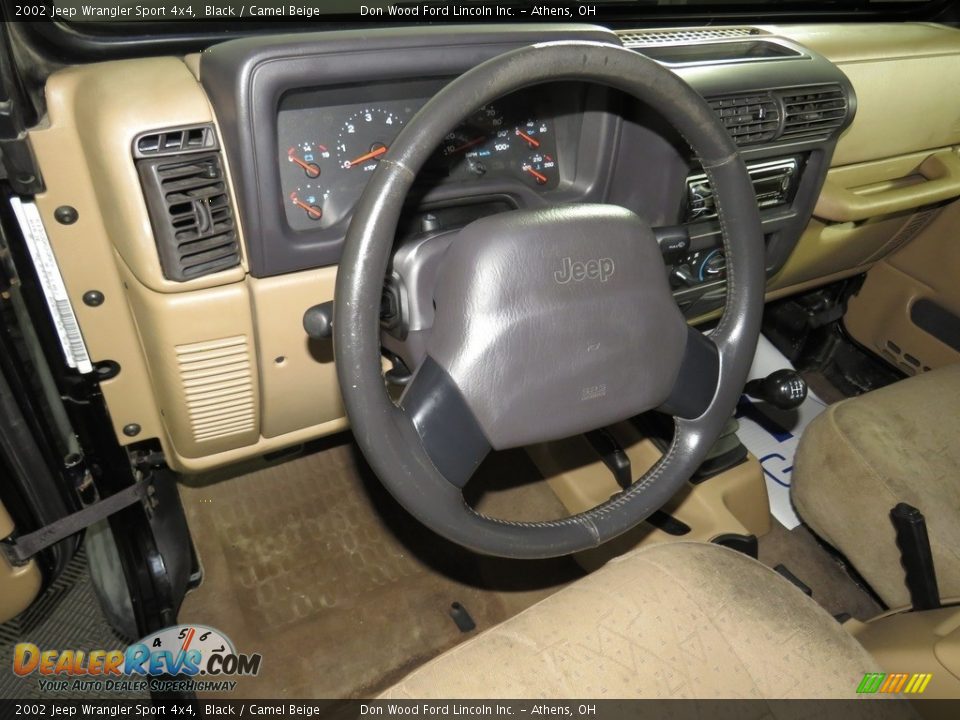 2002 Jeep Wrangler Sport 4x4 Black / Camel Beige Photo #18