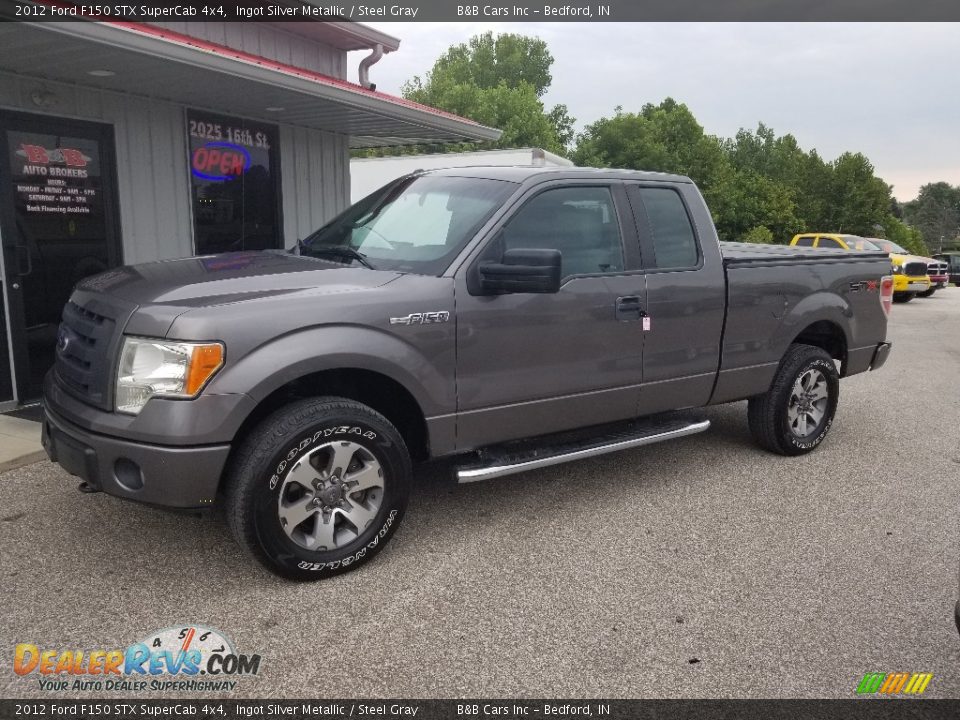 2012 Ford F150 STX SuperCab 4x4 Ingot Silver Metallic / Steel Gray Photo #1