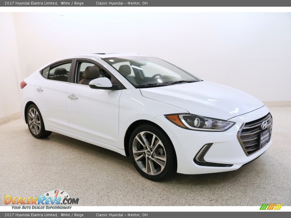 2017 Hyundai Elantra Limited White / Beige Photo #1