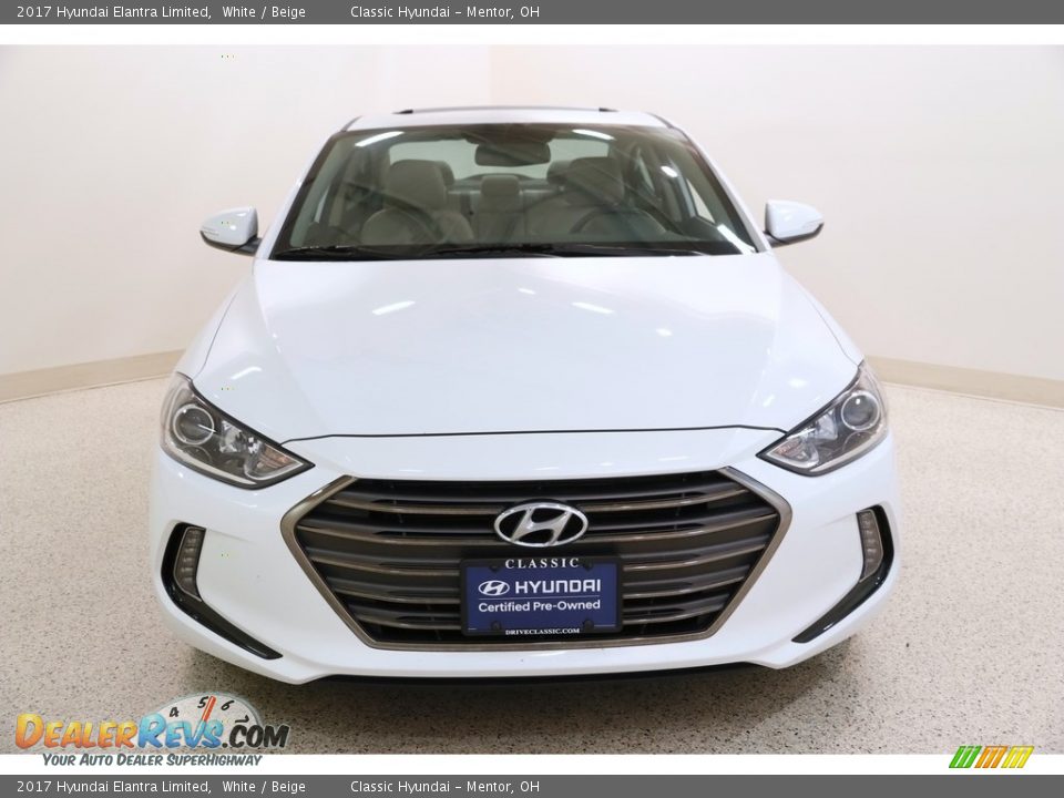 2017 Hyundai Elantra Limited White / Beige Photo #2