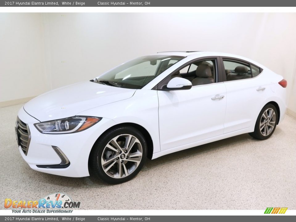 2017 Hyundai Elantra Limited White / Beige Photo #3