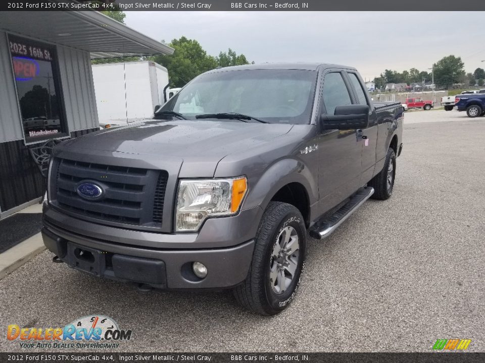 2012 Ford F150 STX SuperCab 4x4 Ingot Silver Metallic / Steel Gray Photo #10