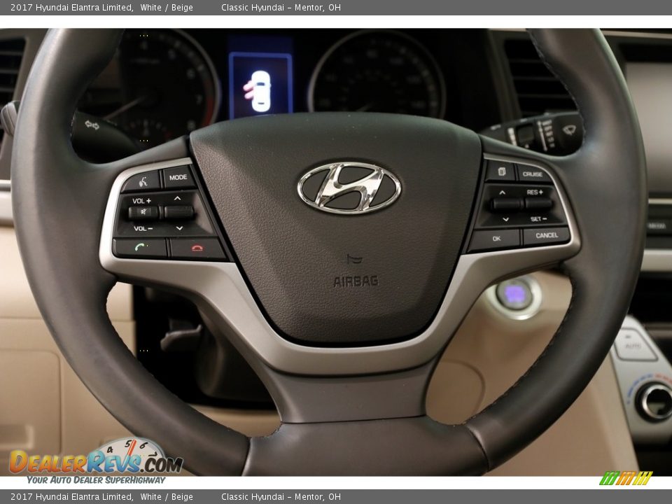 2017 Hyundai Elantra Limited White / Beige Photo #6