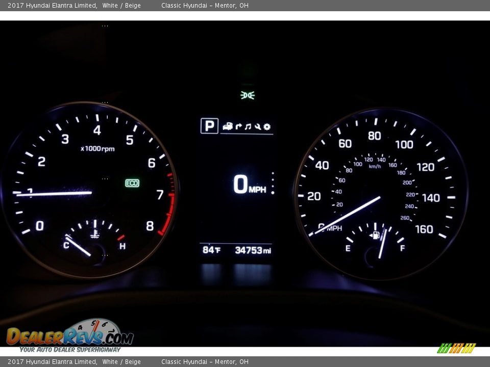 2017 Hyundai Elantra Limited White / Beige Photo #7