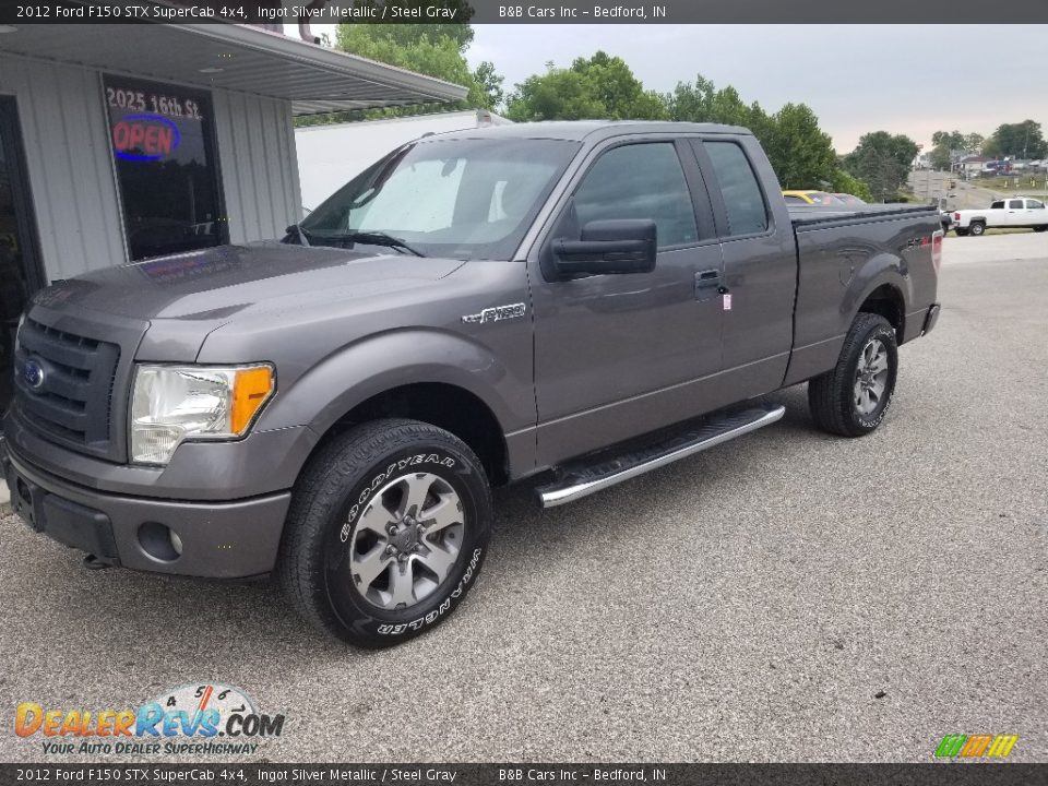 2012 Ford F150 STX SuperCab 4x4 Ingot Silver Metallic / Steel Gray Photo #11
