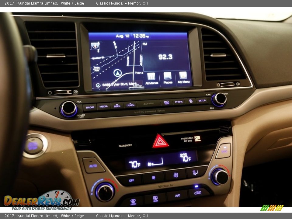 2017 Hyundai Elantra Limited White / Beige Photo #8