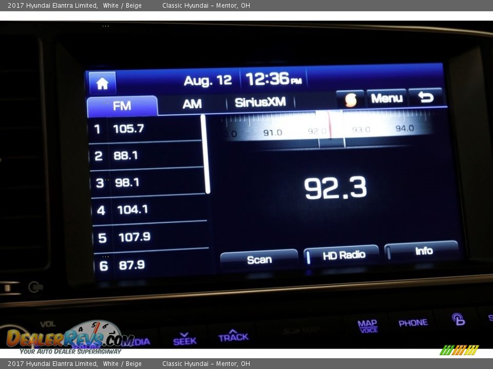 2017 Hyundai Elantra Limited White / Beige Photo #9