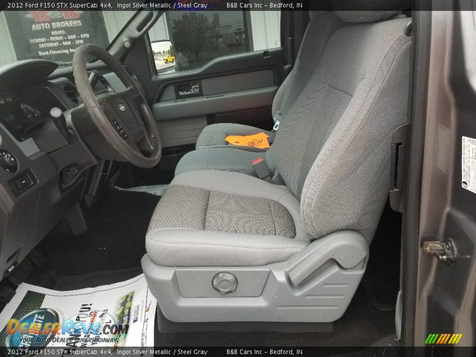 2012 Ford F150 STX SuperCab 4x4 Ingot Silver Metallic / Steel Gray Photo #13