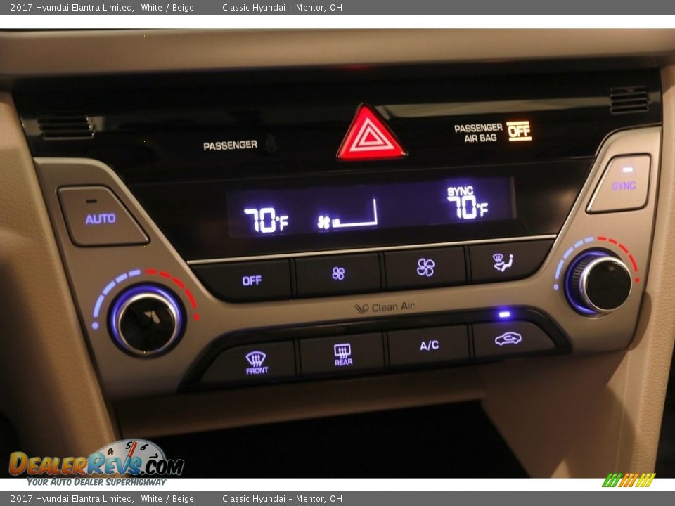 2017 Hyundai Elantra Limited White / Beige Photo #13