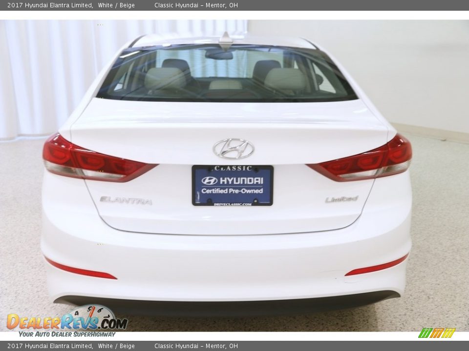 2017 Hyundai Elantra Limited White / Beige Photo #19