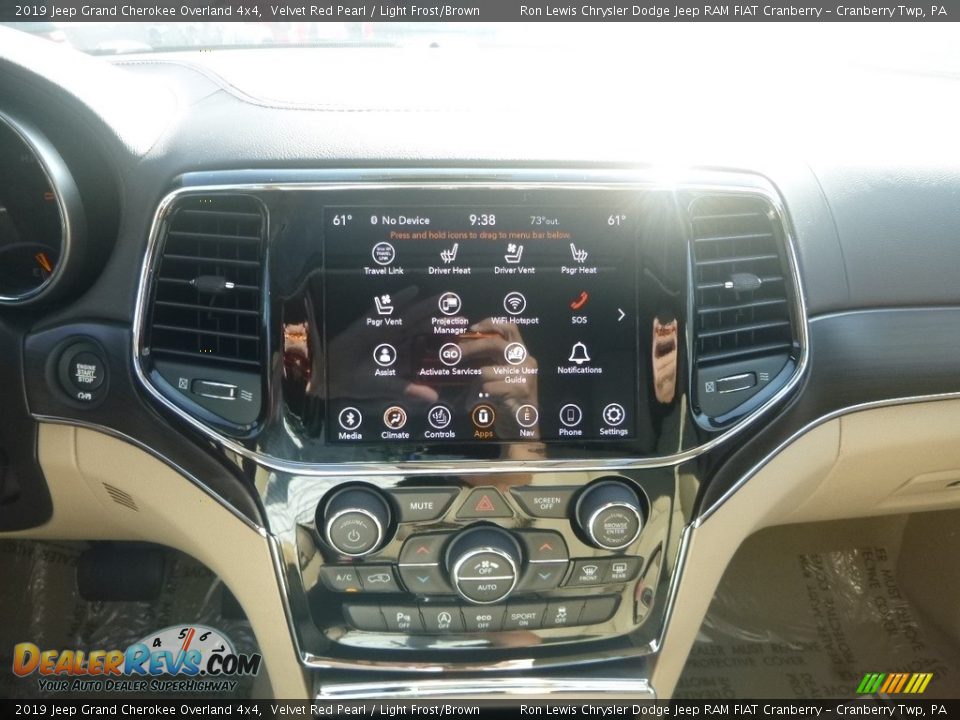 2019 Jeep Grand Cherokee Overland 4x4 Velvet Red Pearl / Light Frost/Brown Photo #17