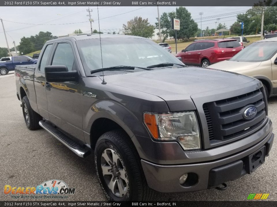 2012 Ford F150 STX SuperCab 4x4 Ingot Silver Metallic / Steel Gray Photo #27